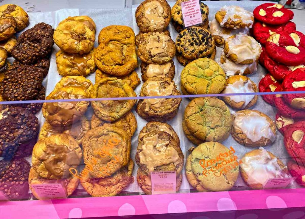 cookies on display in shop